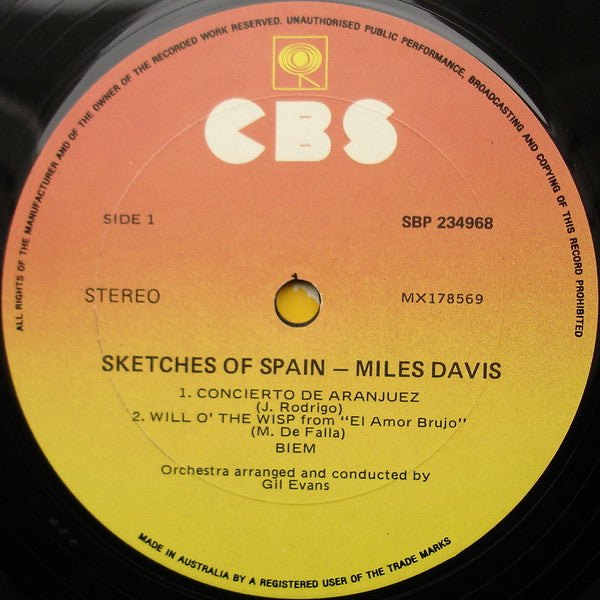 Miles Davis : Sketches Of Spain (LP, Album, RE)