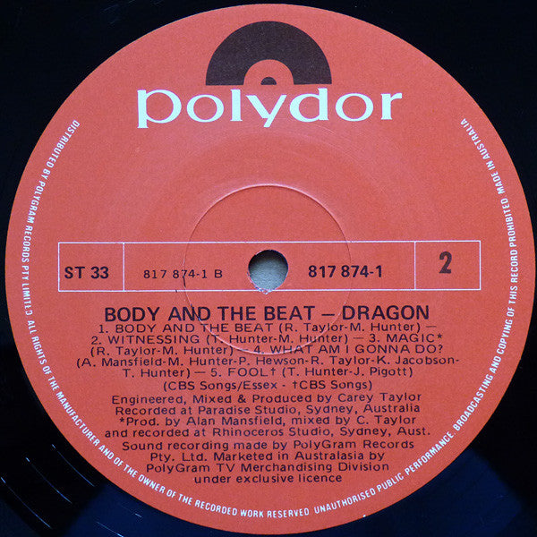 Dragon (5) : Body And The Beat (LP, Album)