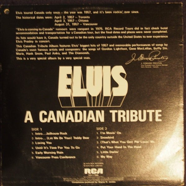 Elvis Presley : A Canadian Tribute (LP, Comp)