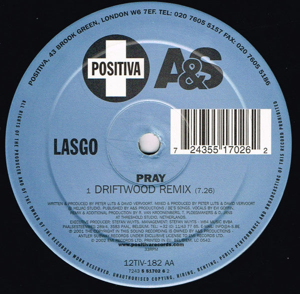 Lasgo : Pray (12", Single)
