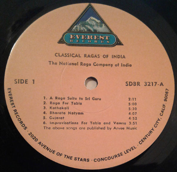The National Raga Company Of India : Classical Ragas Of India (LP, RE)
