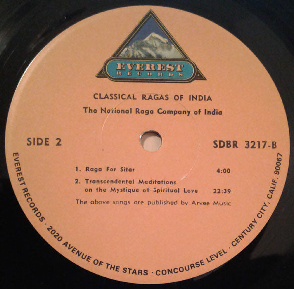 The National Raga Company Of India : Classical Ragas Of India (LP, RE)