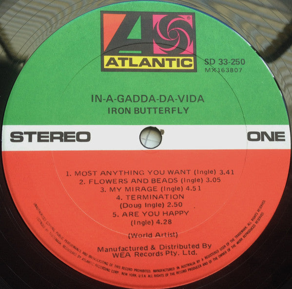 Iron Butterfly : In-A-Gadda-Da-Vida (LP, Album)