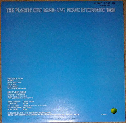 The Plastic Ono Band : Live Peace In Toronto 1969 (LP, RP)