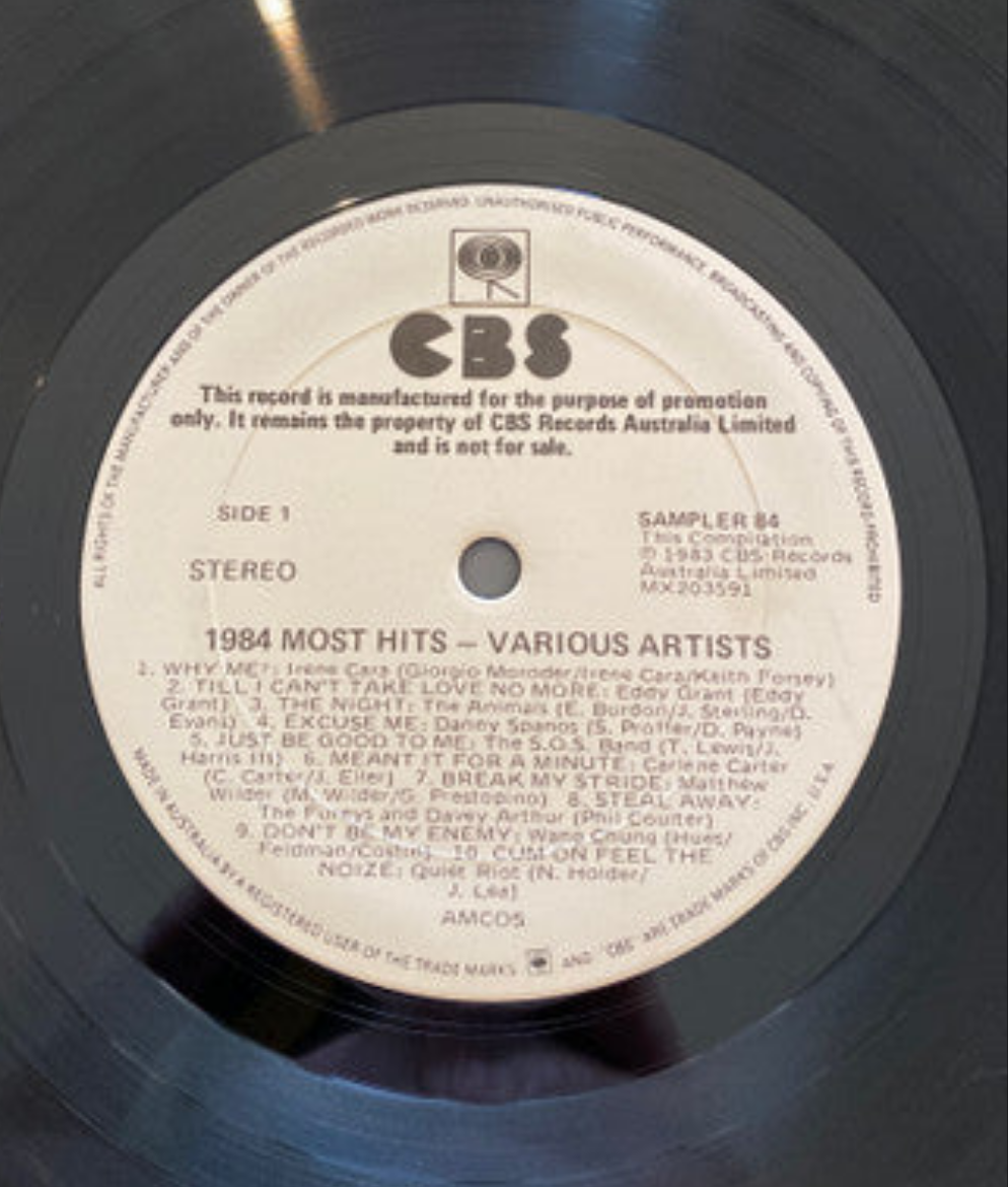 Various - 1984 Most Hits - Various Artists  (12", Comp, Promo) Vinyl Record / LP