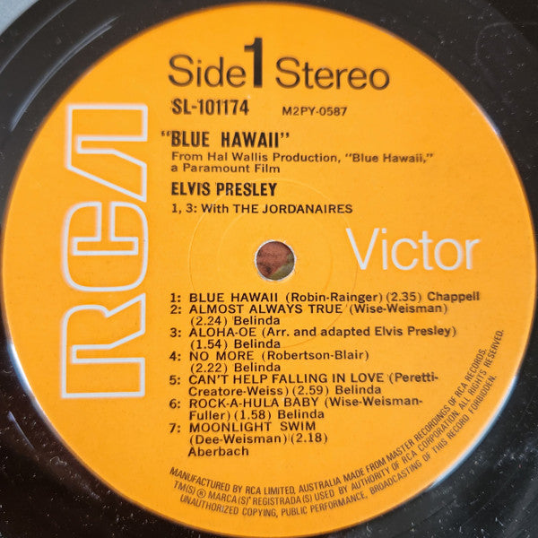 Elvis Presley : Blue Hawaii (LP, Album, RE, Ora)