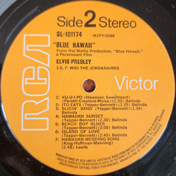 Elvis Presley : Blue Hawaii (LP, Album, RE, Ora)