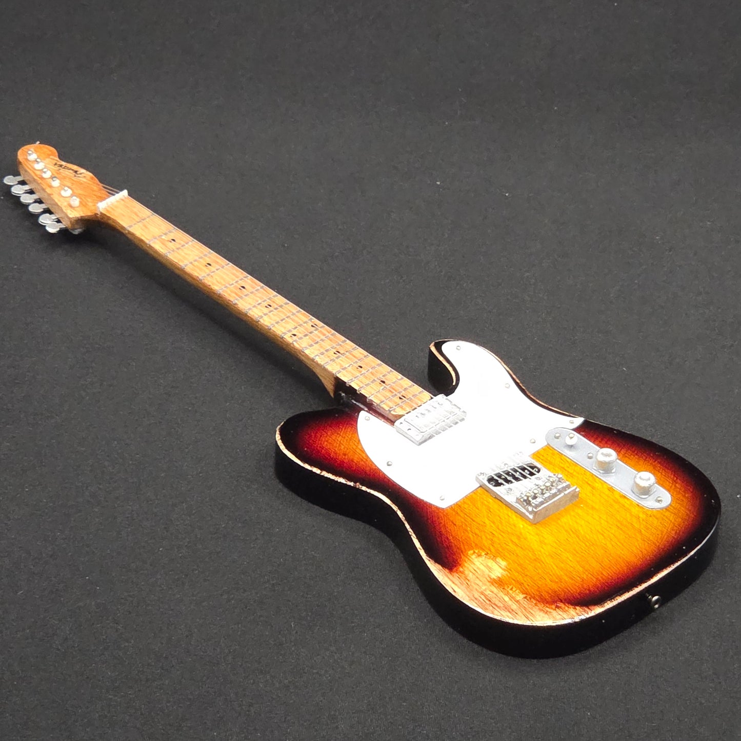 Miniature Guitar - Fender Telecaster Sunburst Roadworn The Police - Model Guitar Inc Stand