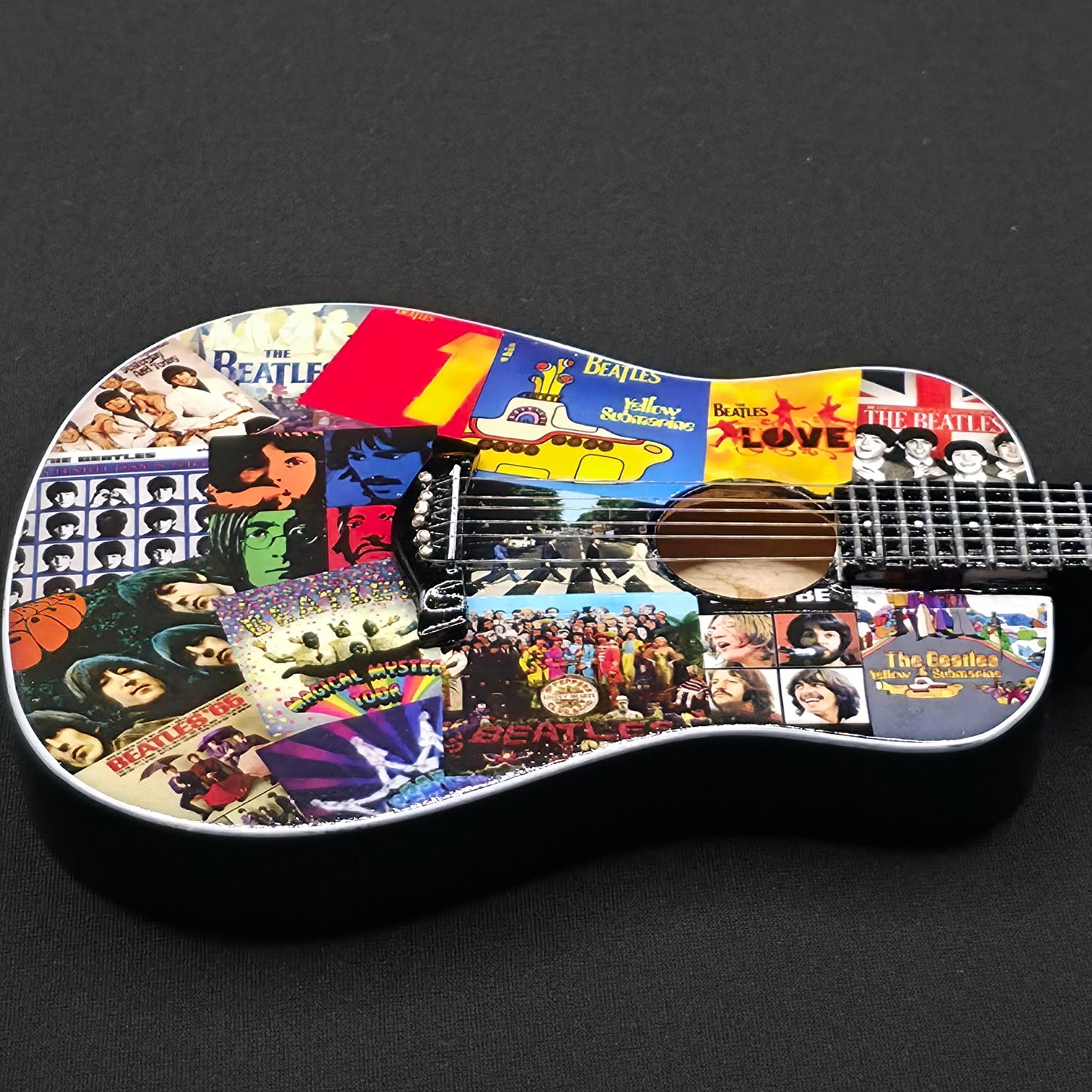 Miniature Guitar - The Beatles Album Covers - Model Guitar Inc Stand
