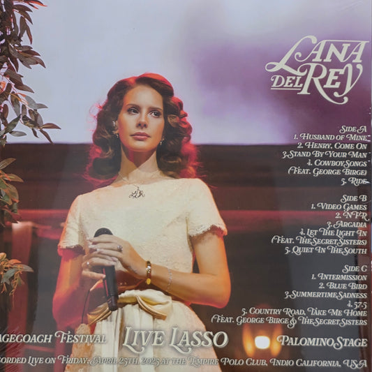 Lana Del Rey - Live Lasso Stagecoach Festival 2025 "2LP COLOURED VINYL RECORD - ILLUSTRATED D Side + POSTER