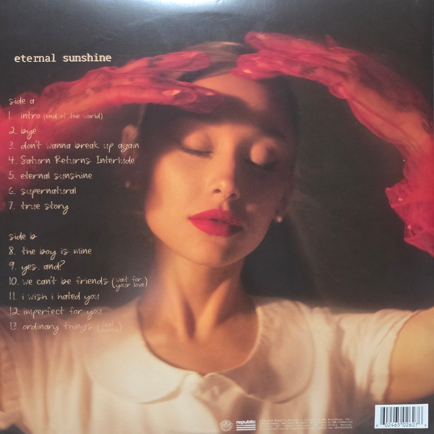 Ariana Grande -  Eternal Sunshine - Red Vinyl LP Obi Stip Japanese Edition Numbered 112/500 ASSAI RECORDS EDITION