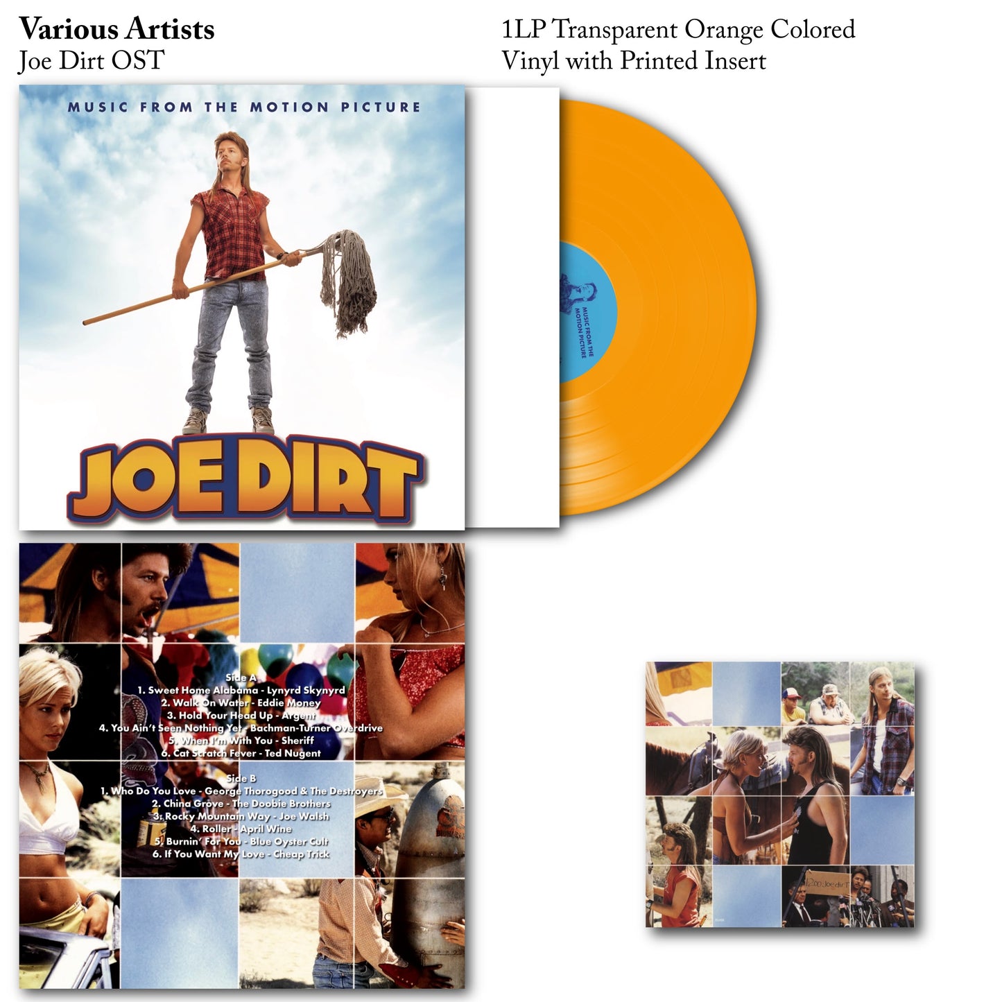 Joe Dirt Soundtrack OST (Music From The Motion Picture) "COLOURED VINYL RECORD LP"