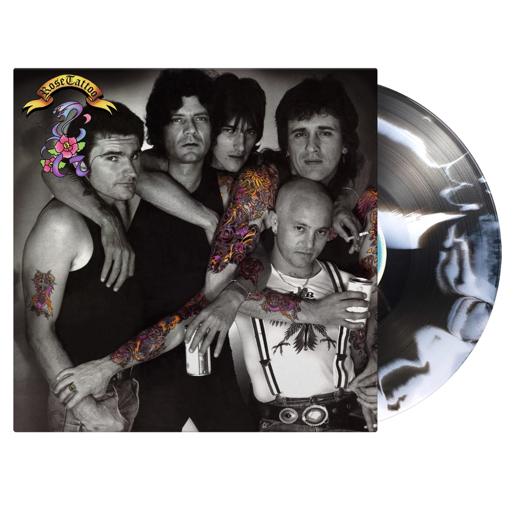 Rose Tattoo - Assault & Battery Vinyl Record LP Limited Ed /1000 Black & White Swirl