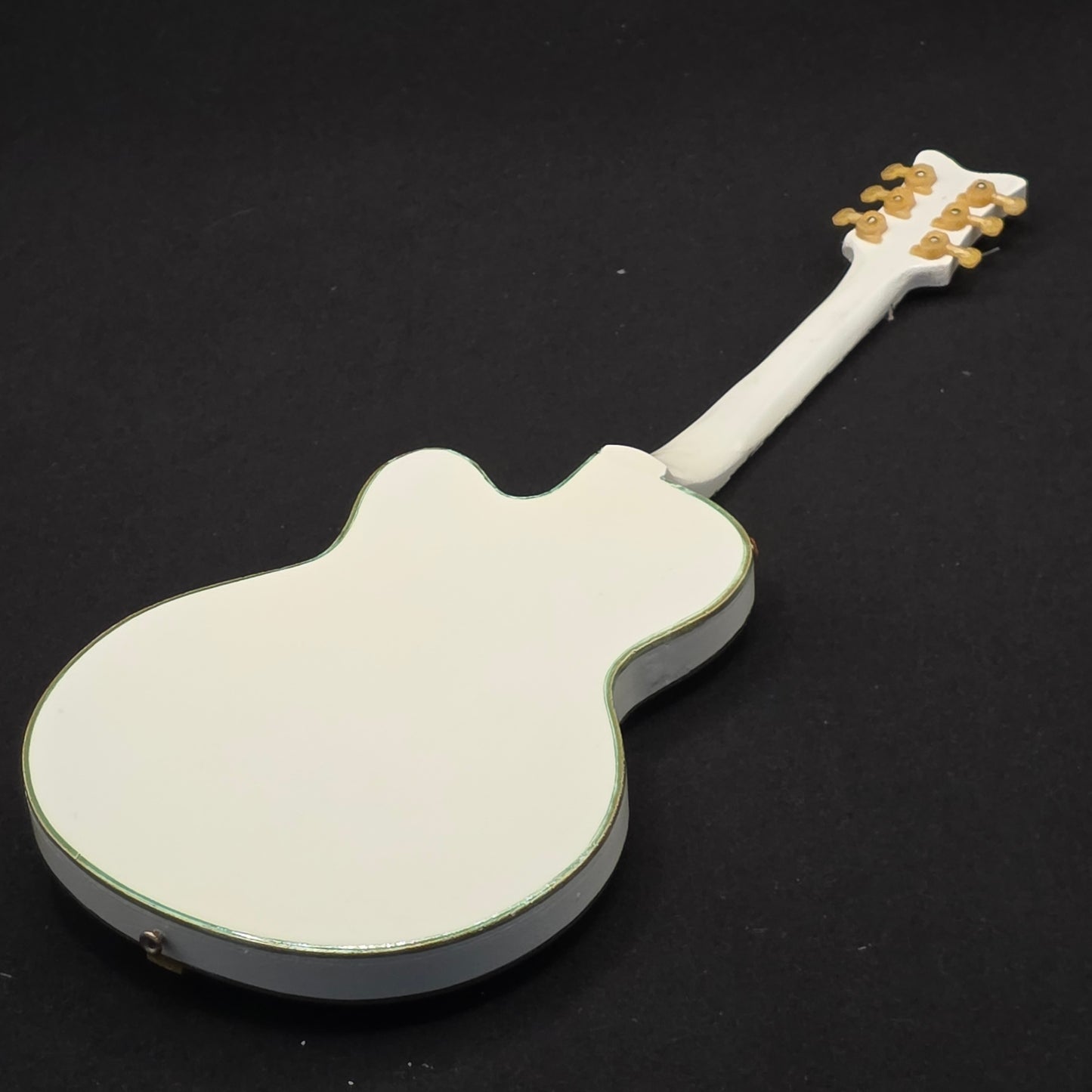 Miniature Guitar - Gretsch White FALCON RHCP / Living End  - Model Guitar Inc Stand