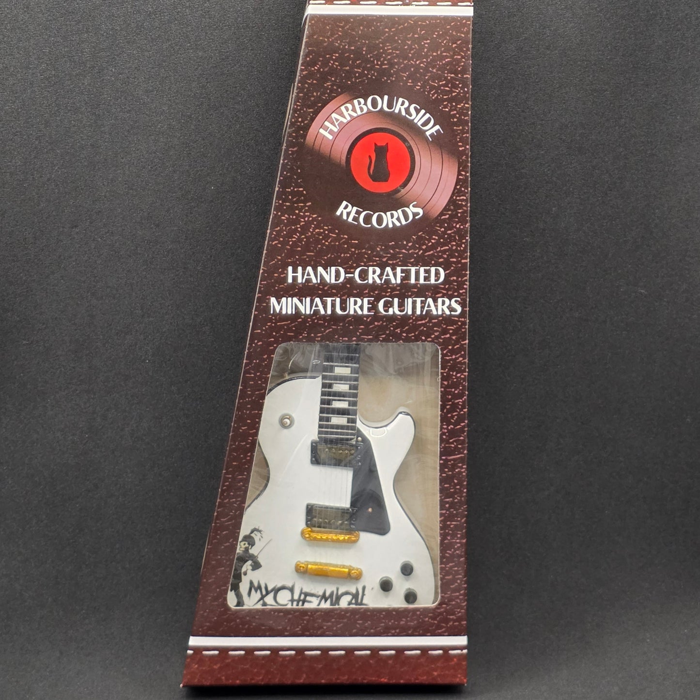 Miniature Guitar - My Chemical Romance The Black Parade MCR White Les Paul - Model Guitar Inc Stand