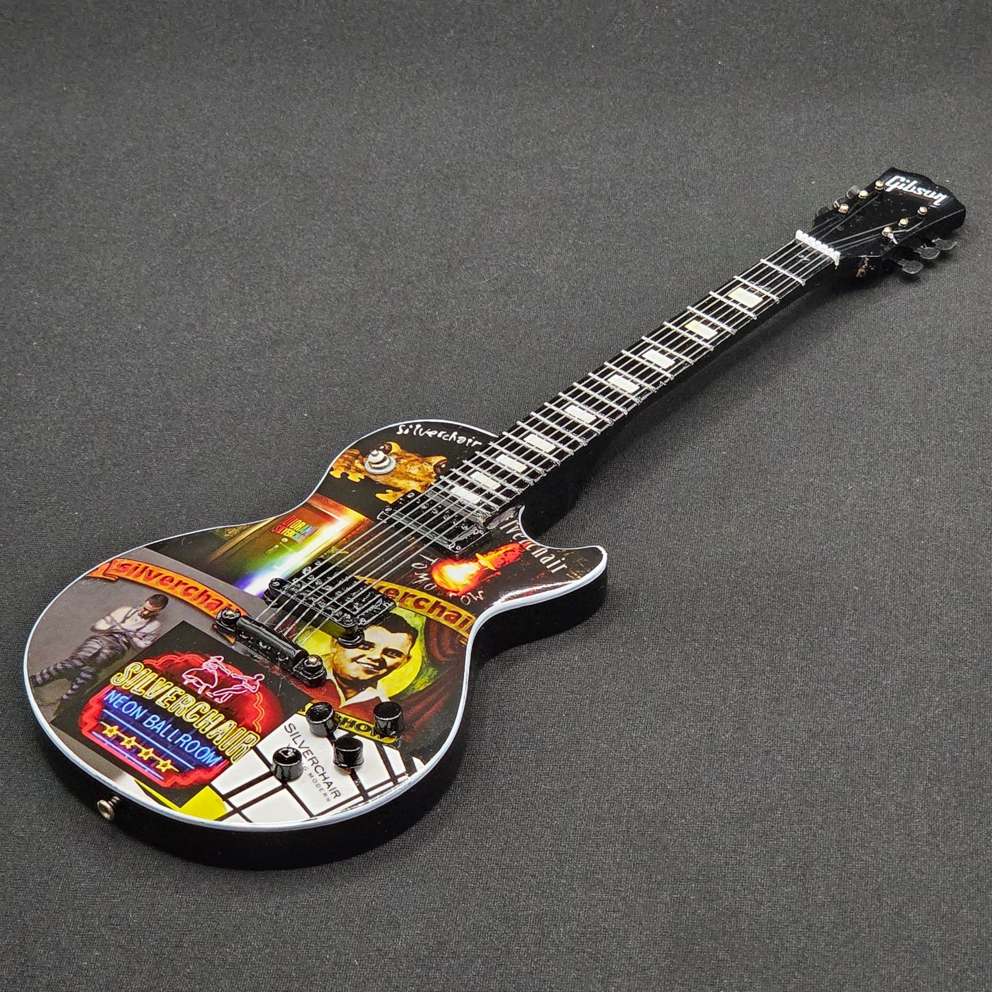 Miniature Guitar - Silverchair Gibson Les Paul Album Covers - Model Guitar Inc Stand