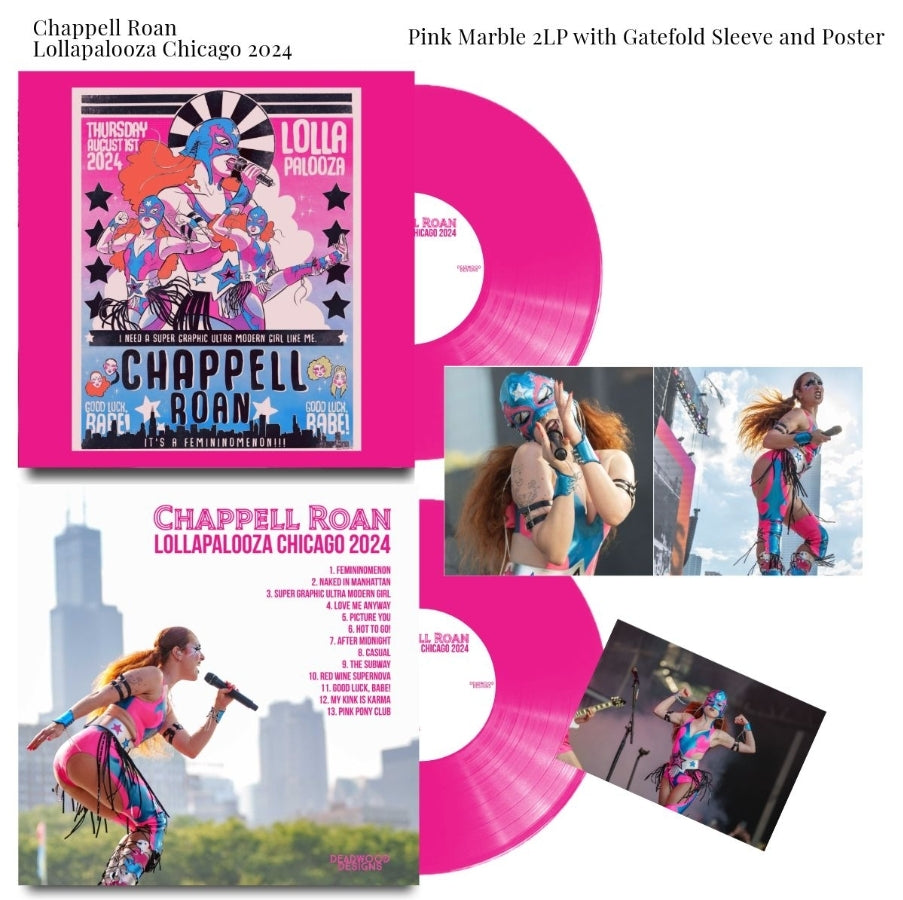 CHAPPELL ROAN - LIVE RARE PINK 2LP Lollapalooza Chicago 2024 Vinyl Record