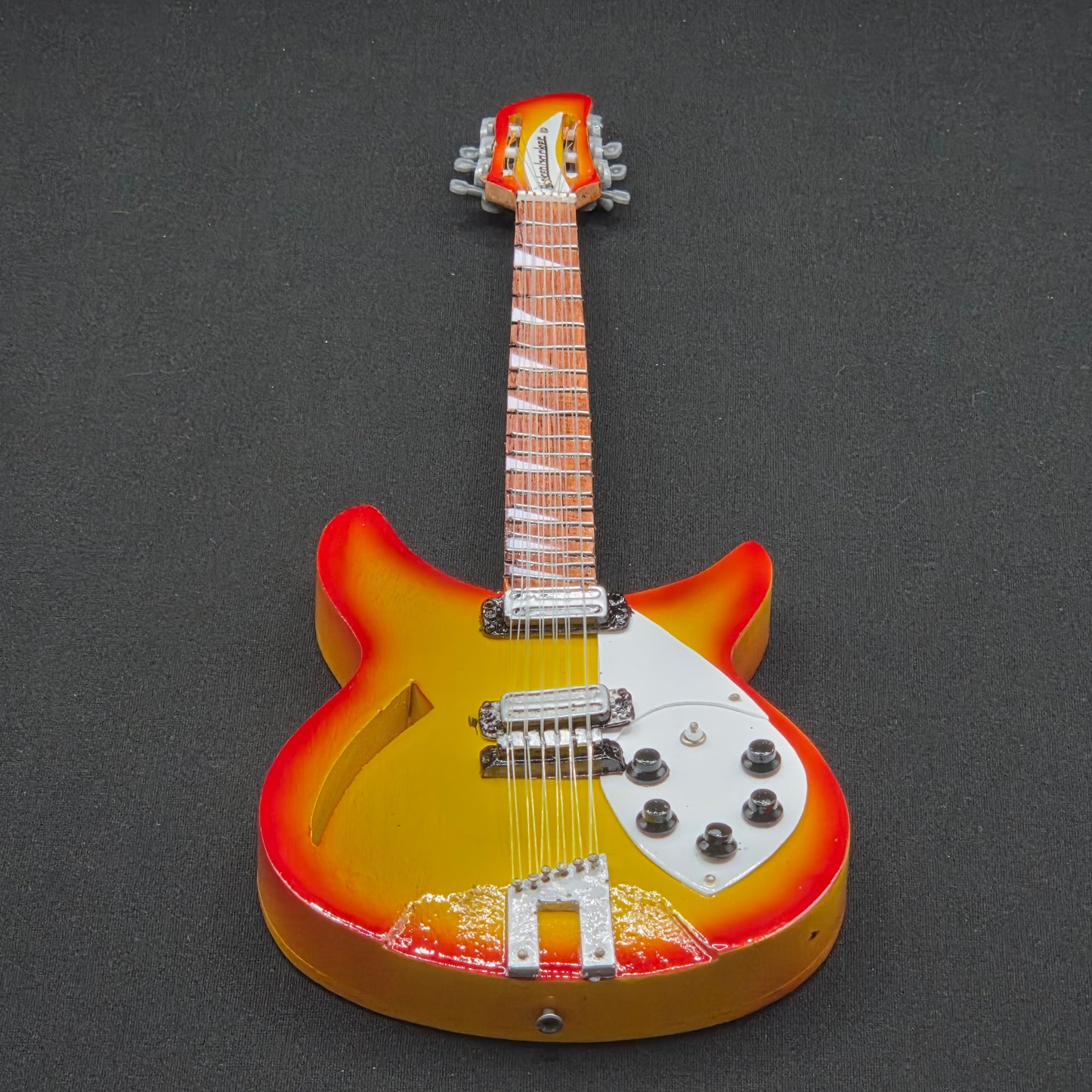 Miniature Guitar -  The Beatles George Harrison 12 String Rickenbacker - Model Guitar Inc Stand