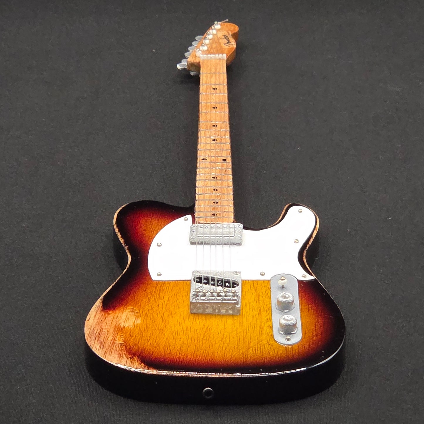 Miniature Guitar - Fender Telecaster Sunburst Roadworn The Police - Model Guitar Inc Stand