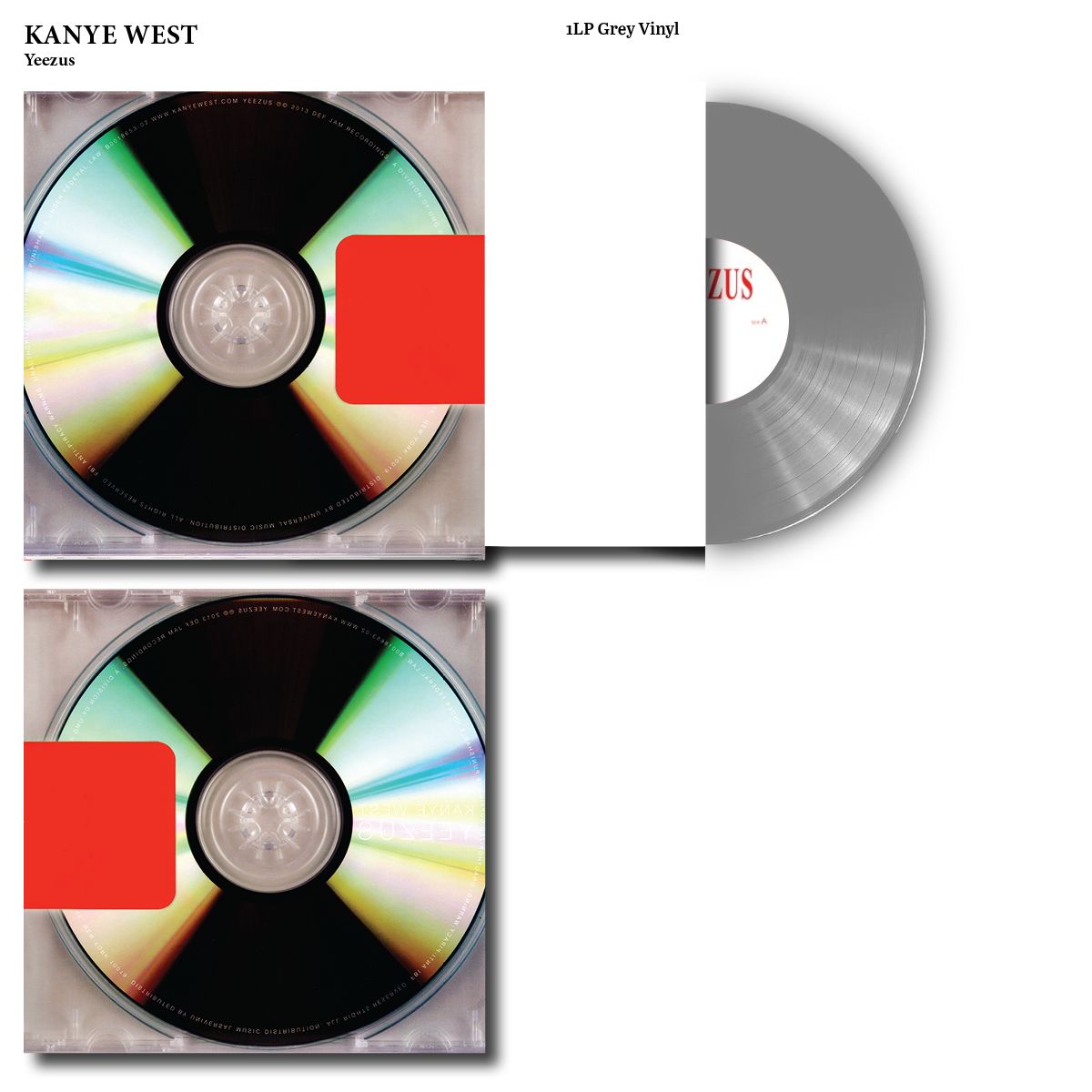KANYE WEST - YEEZUS VINYL RECORD  GREY COLOURED *Pre Order*