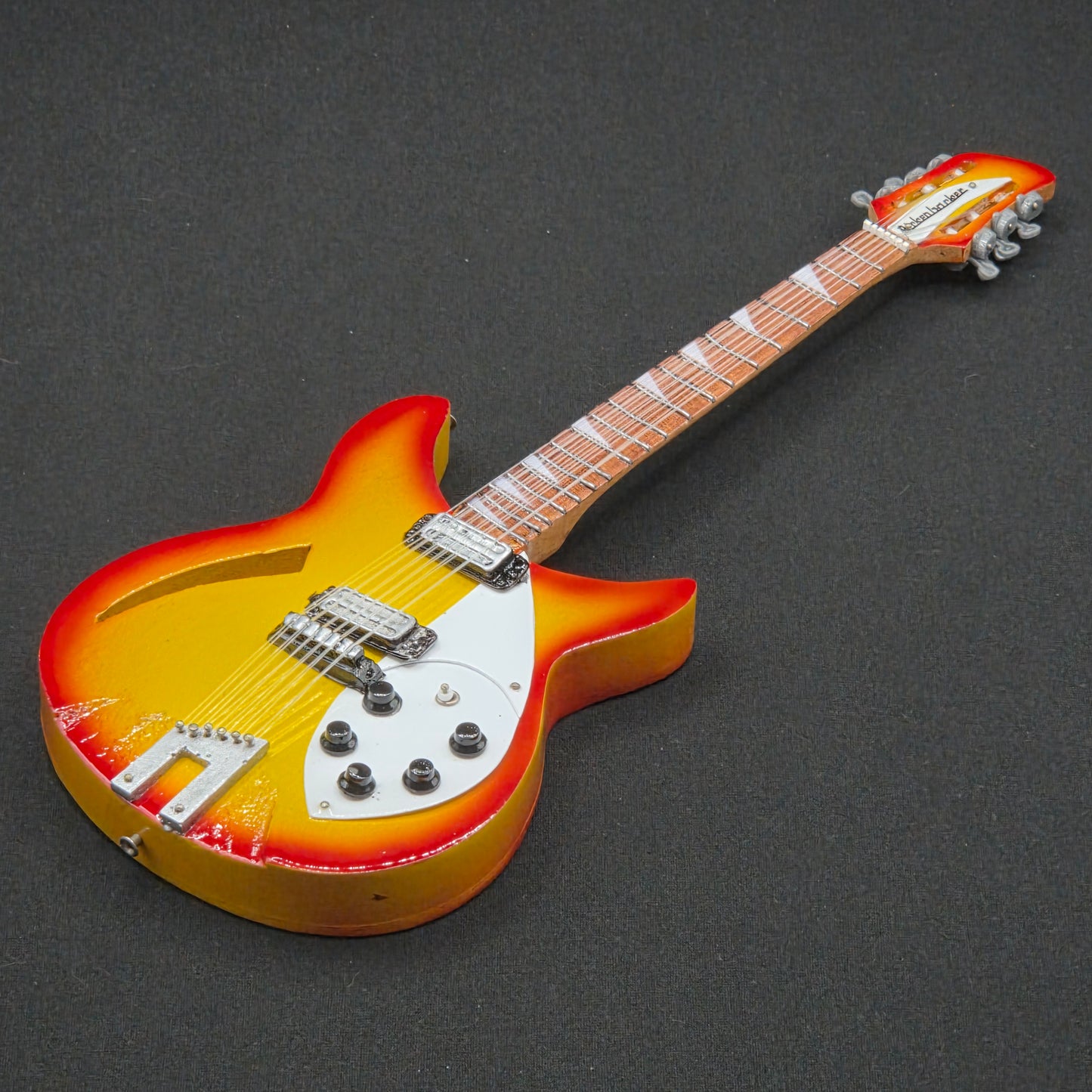 Miniature Guitar -  The Beatles George Harrison 12 String Rickenbacker - Model Guitar Inc Stand