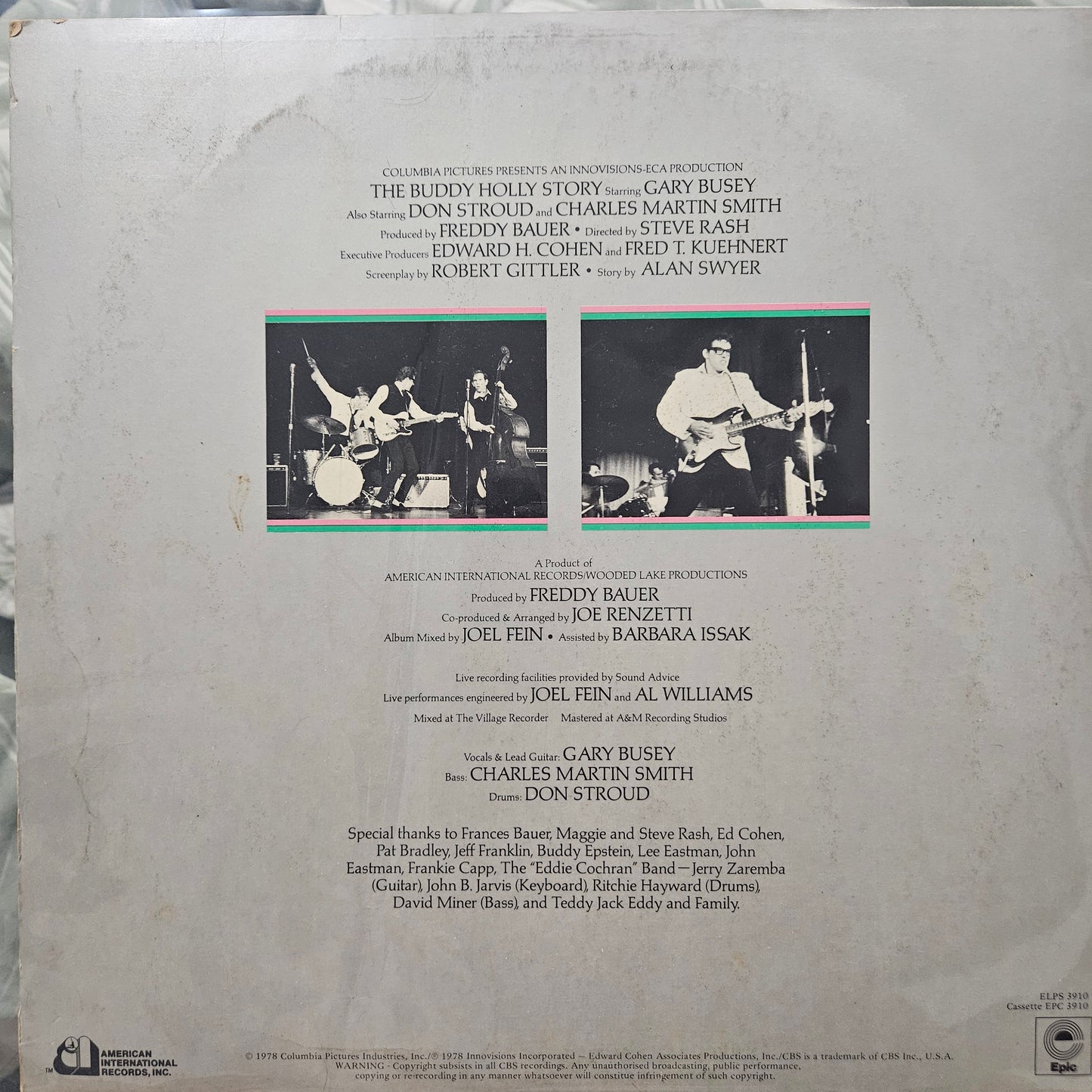 Gary Busey - The Buddy Holly Story - Original Motion Picture Soundtrack (LP, Album)