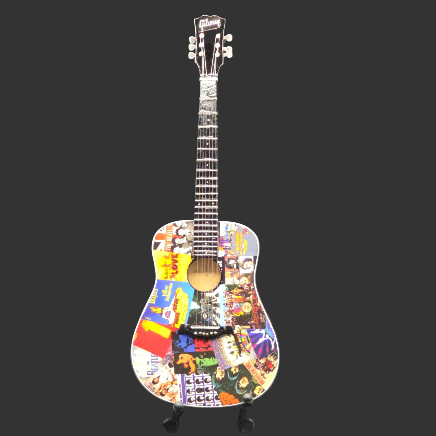 Miniature Guitar - The Beatles Album Covers - Model Guitar Inc Stand