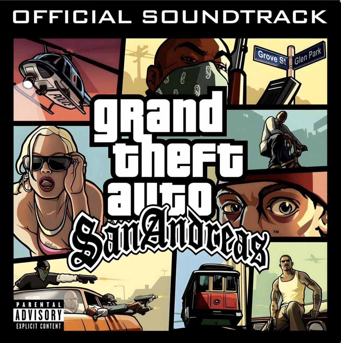 GTA San Andreas OST Soundtrack Playstation Grand Theft Auto Vinyl Record 2LP PS2 Inc Poster