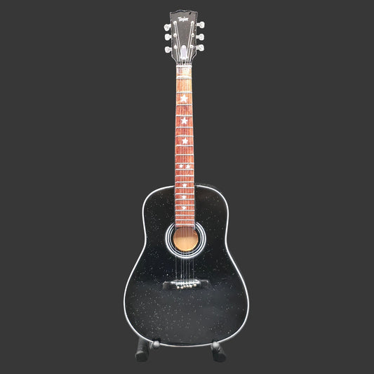 Miniature Guitar - Taylor Swift Eras Tour Black Sparkle - Model Guitar Inc Stand