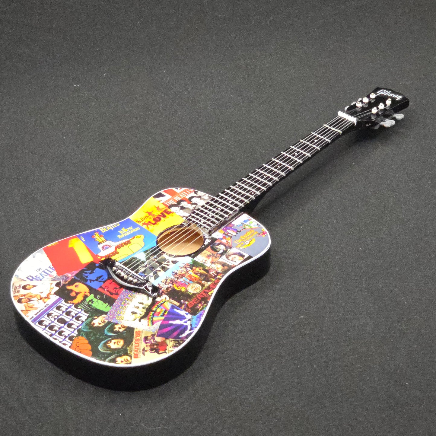 Miniature Guitar - The Beatles Album Covers - Model Guitar Inc Stand