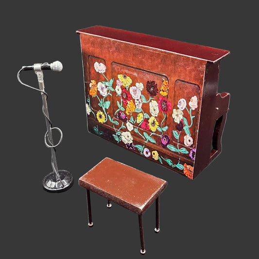 Miniature Piano - Taylor Swift Eras Tour Floral + Stool & Microphone/ Stand