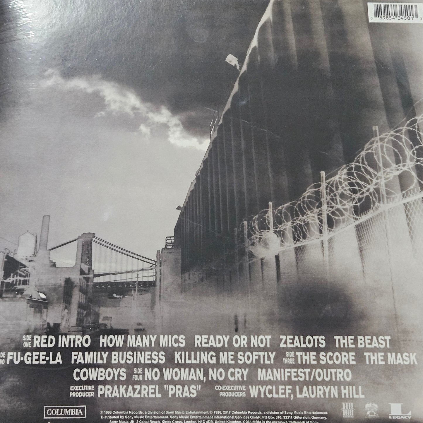THE FUGEES - THE SCORE VINYL 2LP BLACK COLOUR
