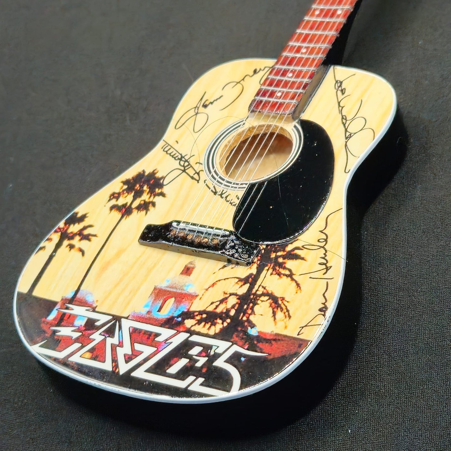 Miniature Guitar - The Eagles  Hotel California Gibson Acoustic - Model Guitar Inc Stand