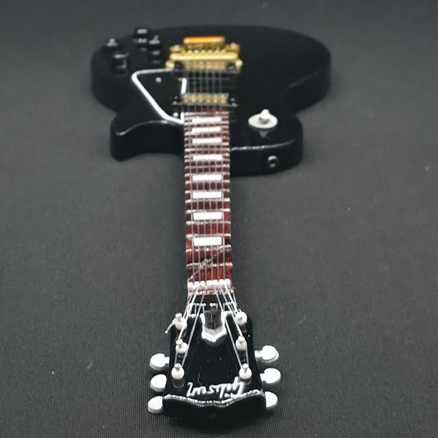 Miniature Guitar - Black Gibson Les Paul - Model Guitar Inc Stand