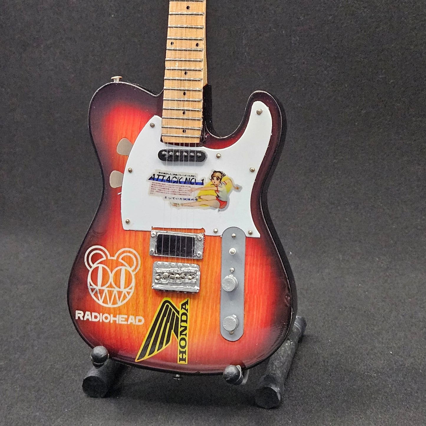 Miniature Guitar - Radiohead Jonny Greenwood Fender Telecaster - Model Guitar Inc Stand