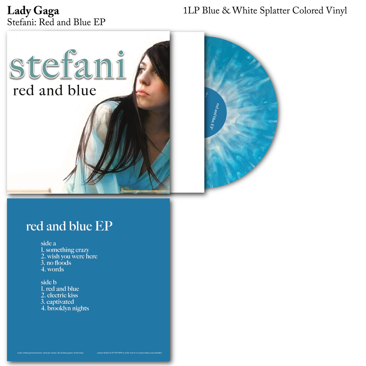 Lady Gaga - Stefani Red And Blue EP Vinyl Record LP