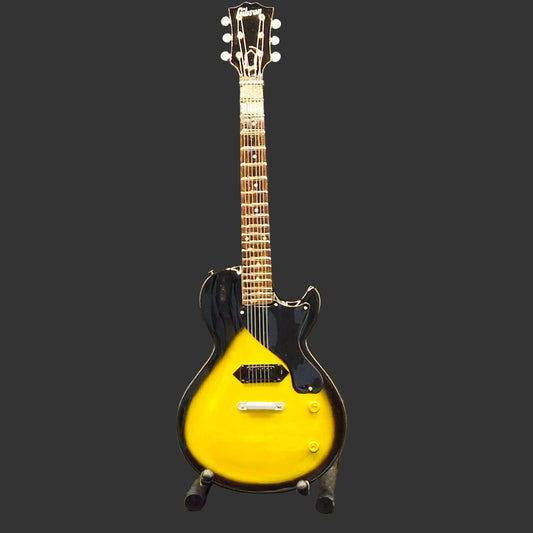 Miniature Guitar - Greenday Billie Joe Armstrong Gibson Les Paul Junior Jr - Green Day  - Model Guitar Inc Stand