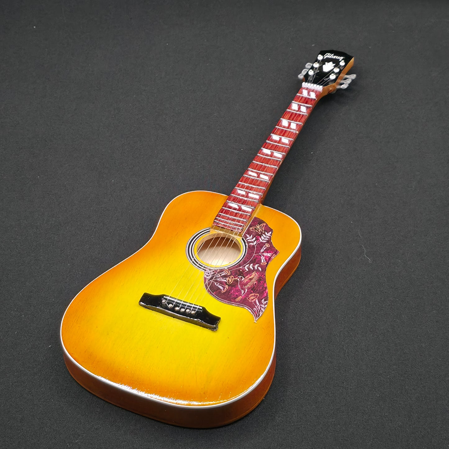 Miniature Guitar - Taylor Swift Eras Tour - Folklore Gibson Hummingbird Acoustic - Model Guitar Inc Stand