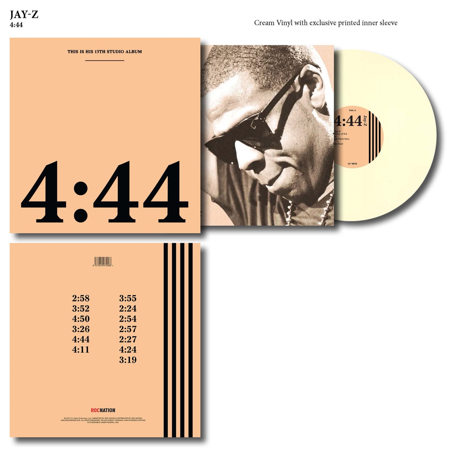 JAY Z - 4:44 Limited Edition Coloured Vinyl Unofficial