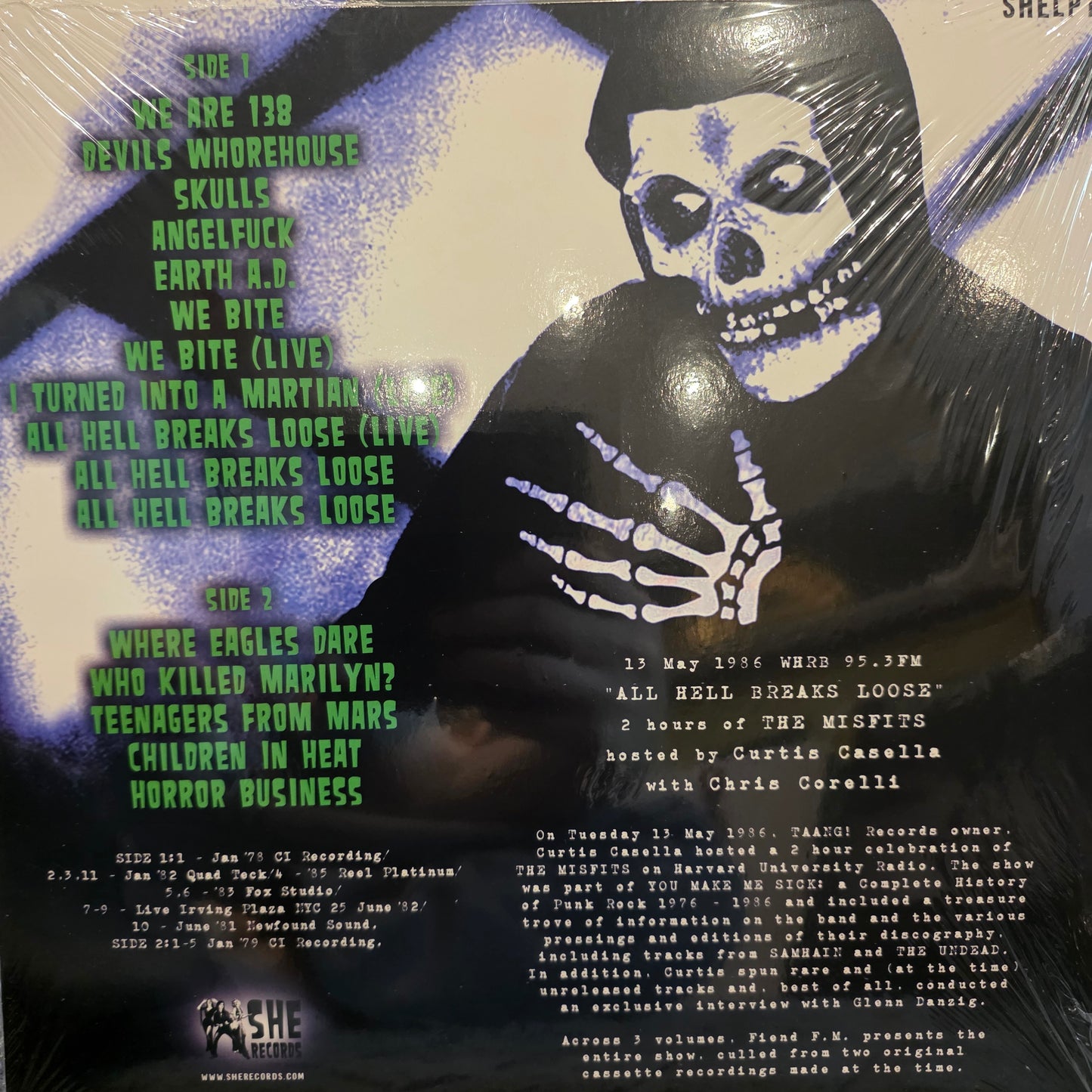 Misfits - Fiend FM Vol 1 Vinyl Record LP Volume 1 ONE F.M.