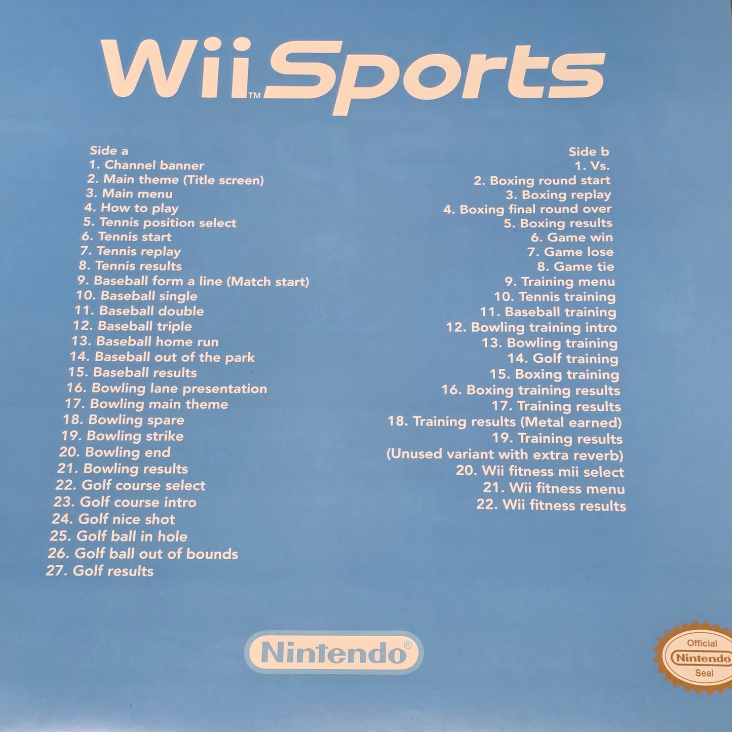 Wii Sports Original Video Game Soundtrack Vinyl Record - Kazumi Totaka