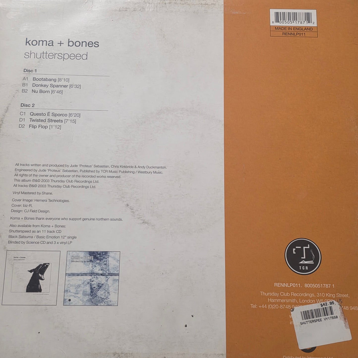 Koma & Bones - Shutterspeed (2xLP) Vinyl Record / LP