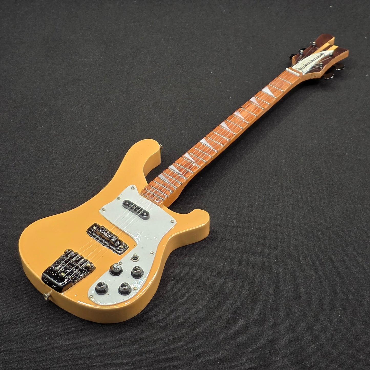 Miniature Guitar - Rickenbacker Bass Natural - Model Guitar Inc Stand