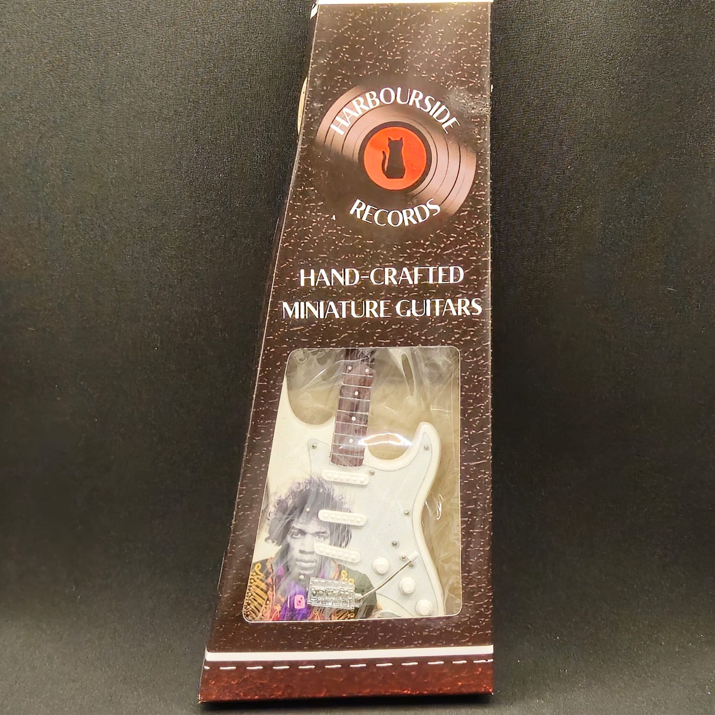 Miniature Guitar - Jimi Hendrix White Fender Stratocaster - Model Guitar Inc Stand