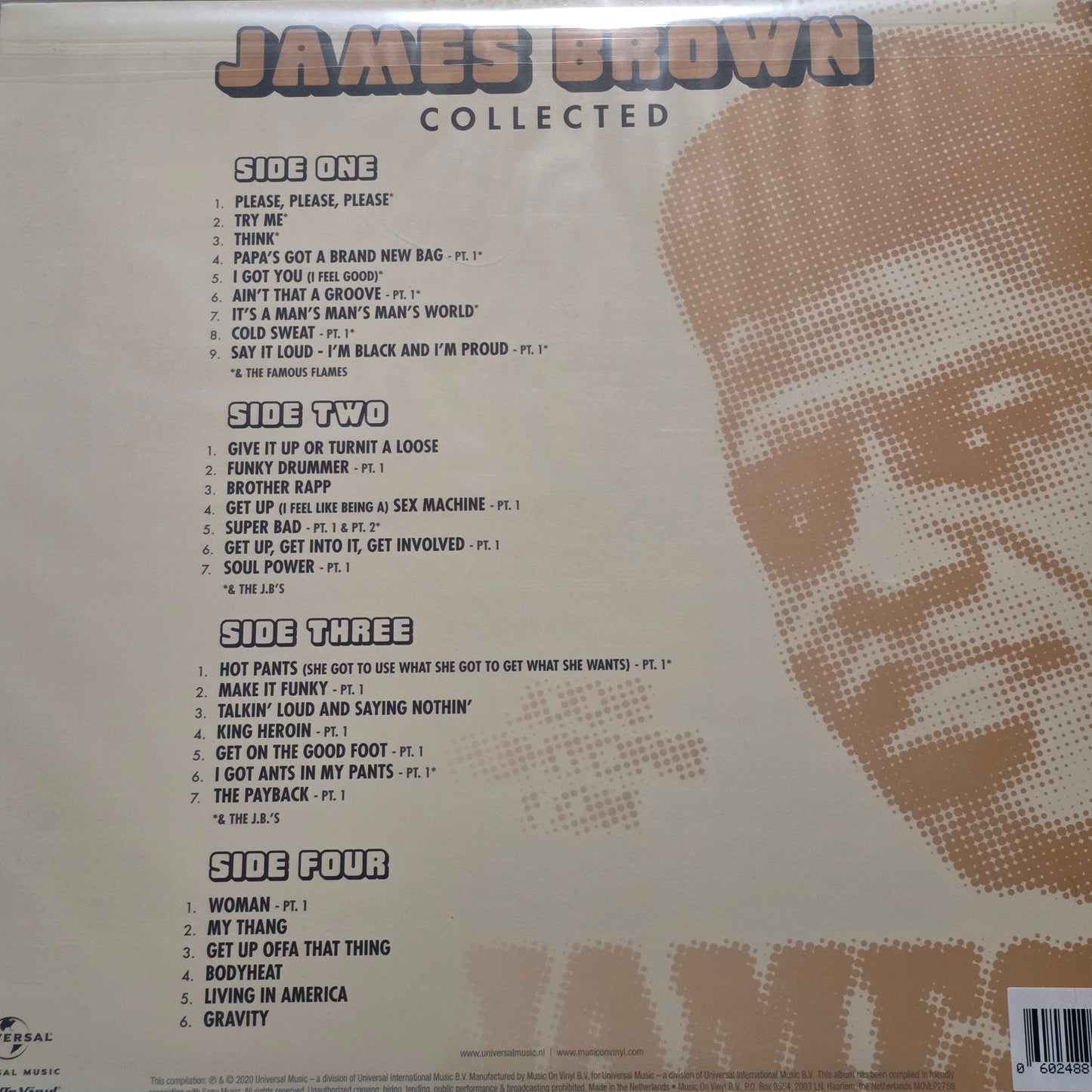 James Brown - Collected 2LP Vinyl Record GOLD COLOURED VARIANT