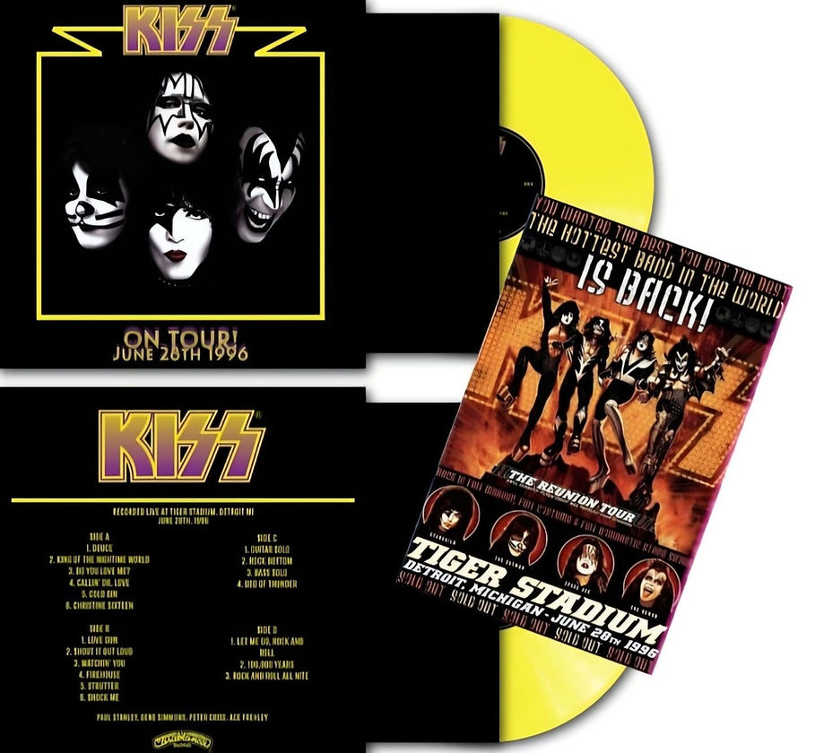 Kiss -  Live  Tiger Stadium- On Tour June 28TH 1996 "2LP COLOURED VINYL RECORD"