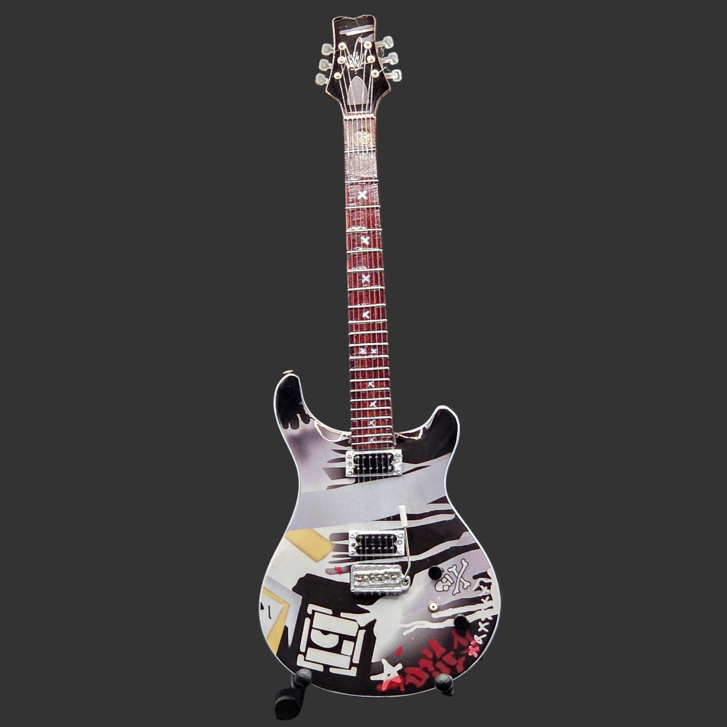 Miniature Guitar - Linkin Park Mike Shinoda PRS CE24 Signature   - Model Guitar Inc Stand