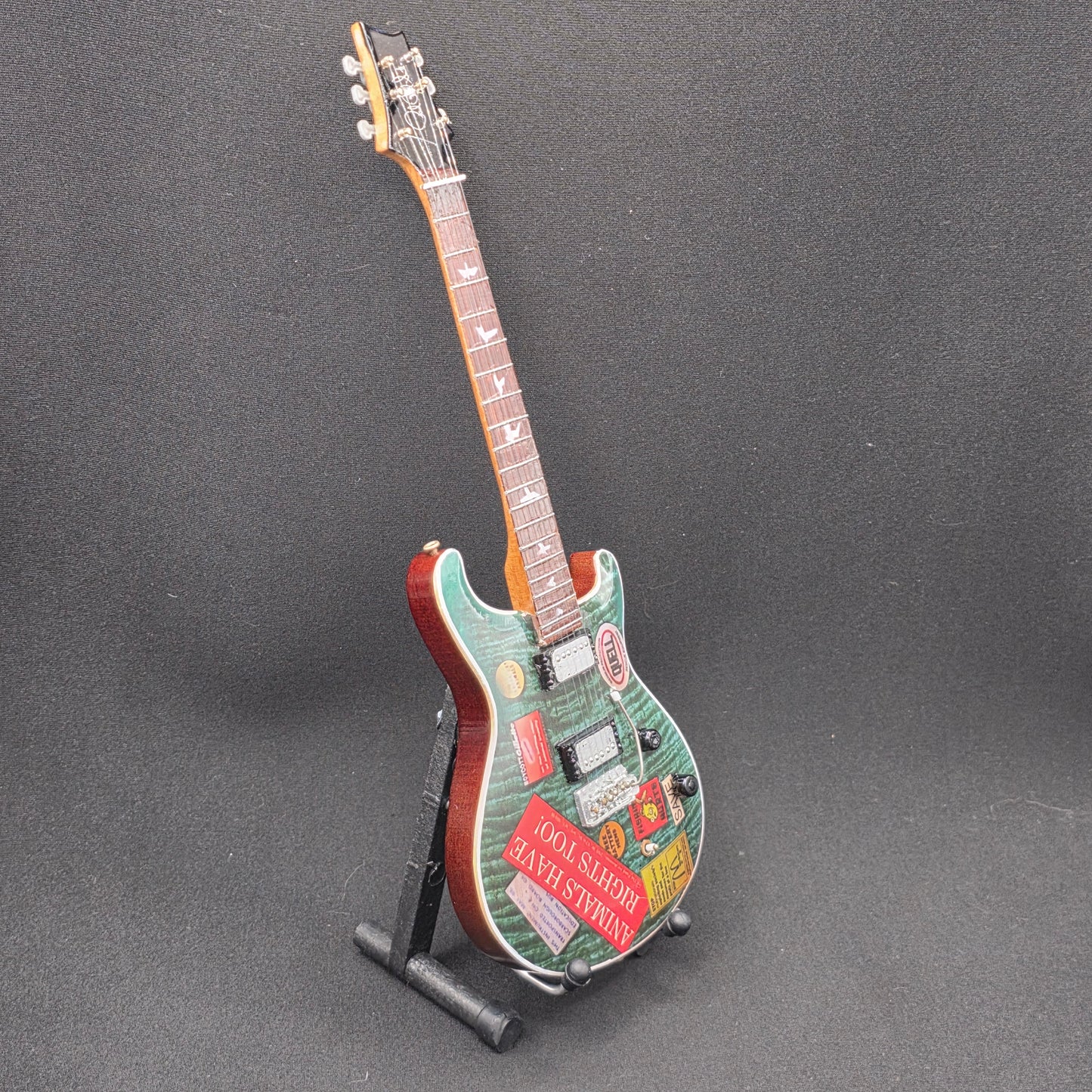 Miniature Guitar - Silverchair / Daniel Johns Green PRS - Model Guitar Inc Stand