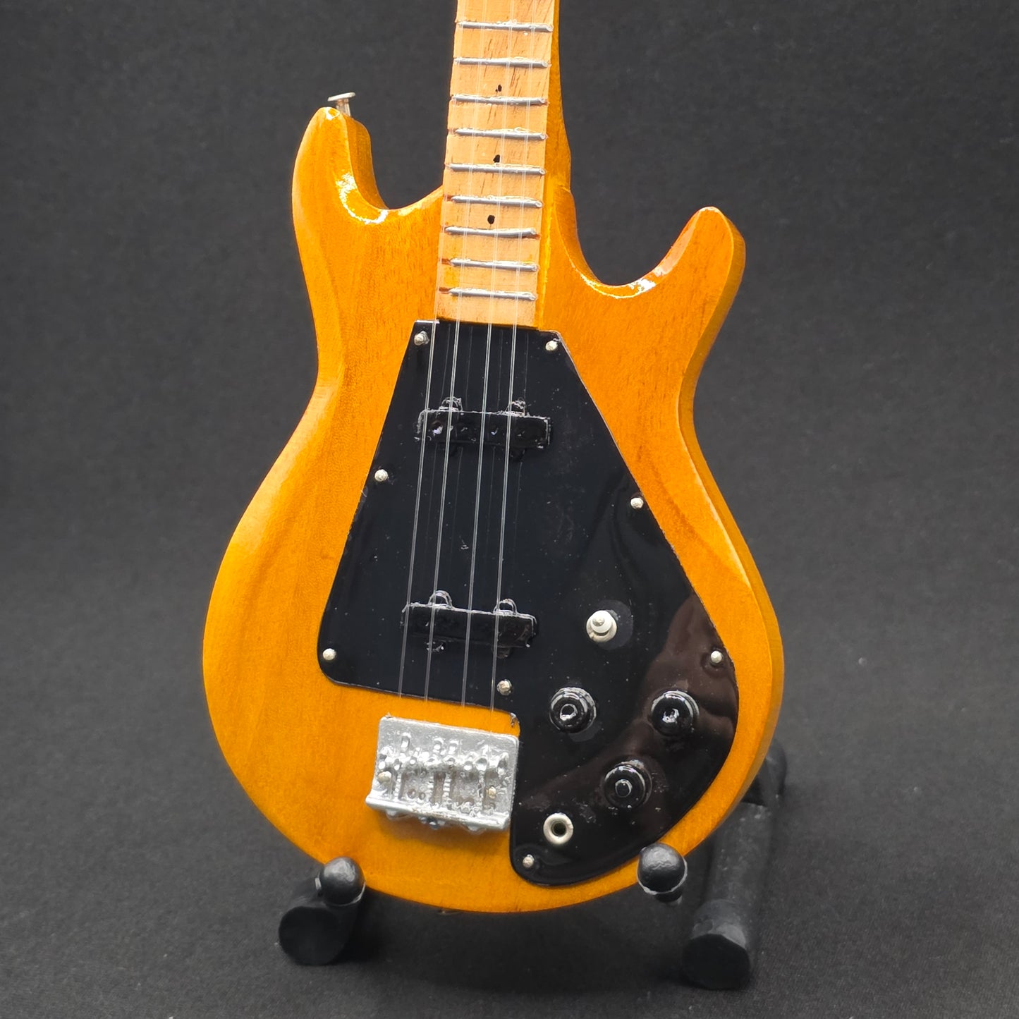 Miniature Guitar - Gibson Ripper Bass Natural - Model Guitar Inc Stand