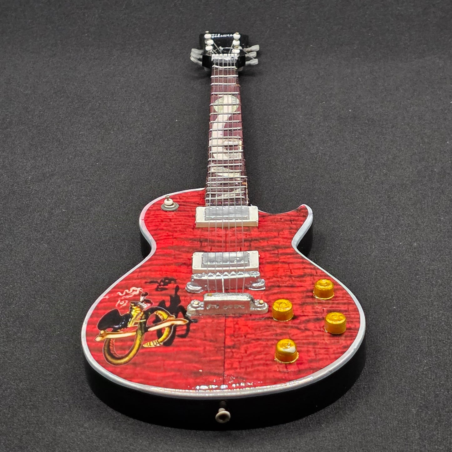 Miniature Guitar - Slash Guns N Roses Snake Pit Gibson Les Paul - Model Guitar Inc Stand
